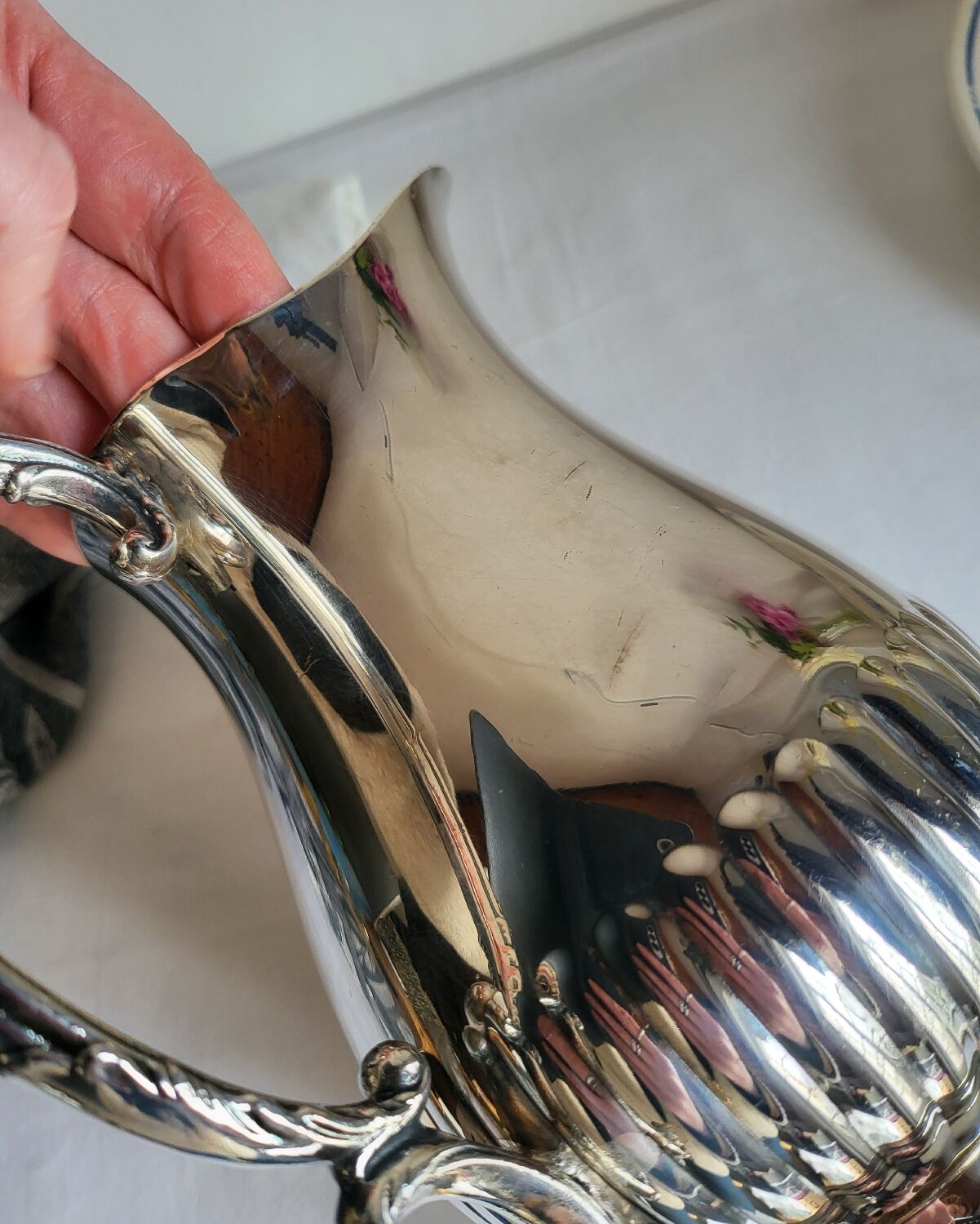 Old Silver-Plated Metal Jug