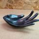 Old vallauris pocket tray hand shape black ceramic vintage decoration
