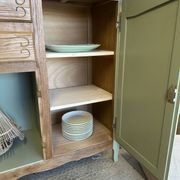 Vintage wooden buffet in sage green