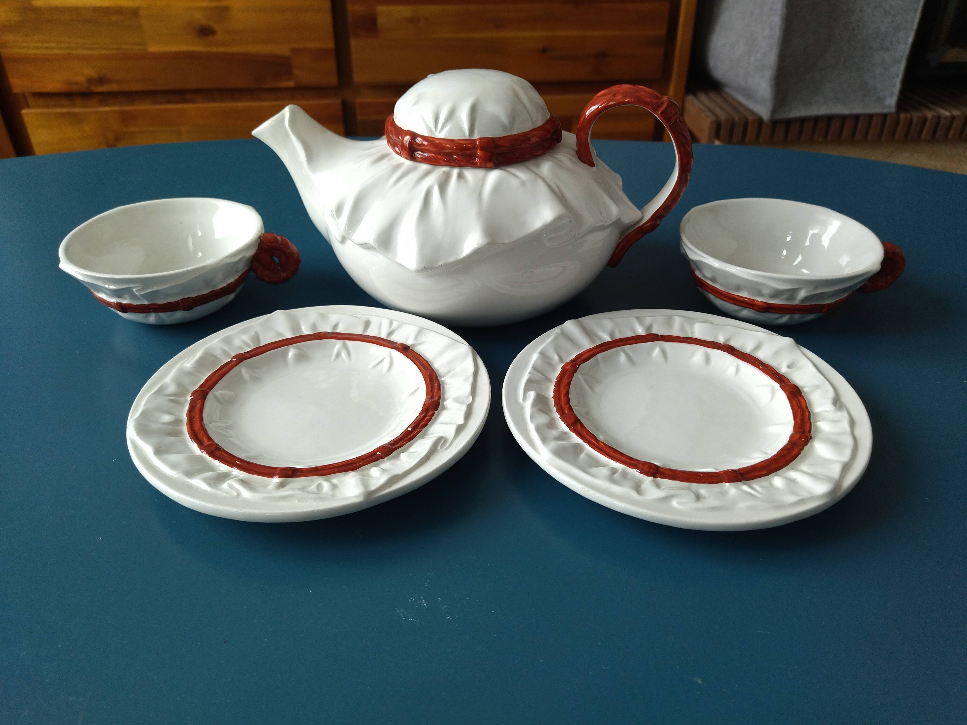 Tea set 2 people Chaumette in vintage ceramic