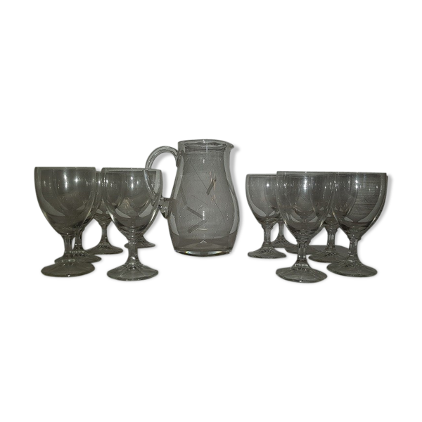 Pichet et ses verres à eau