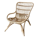 Natural rattan armchair