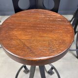 Vintage brutalist wrought iron bar stools, 1970s - set of 6