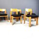 Vintage brutalist dining chairs, set of 6