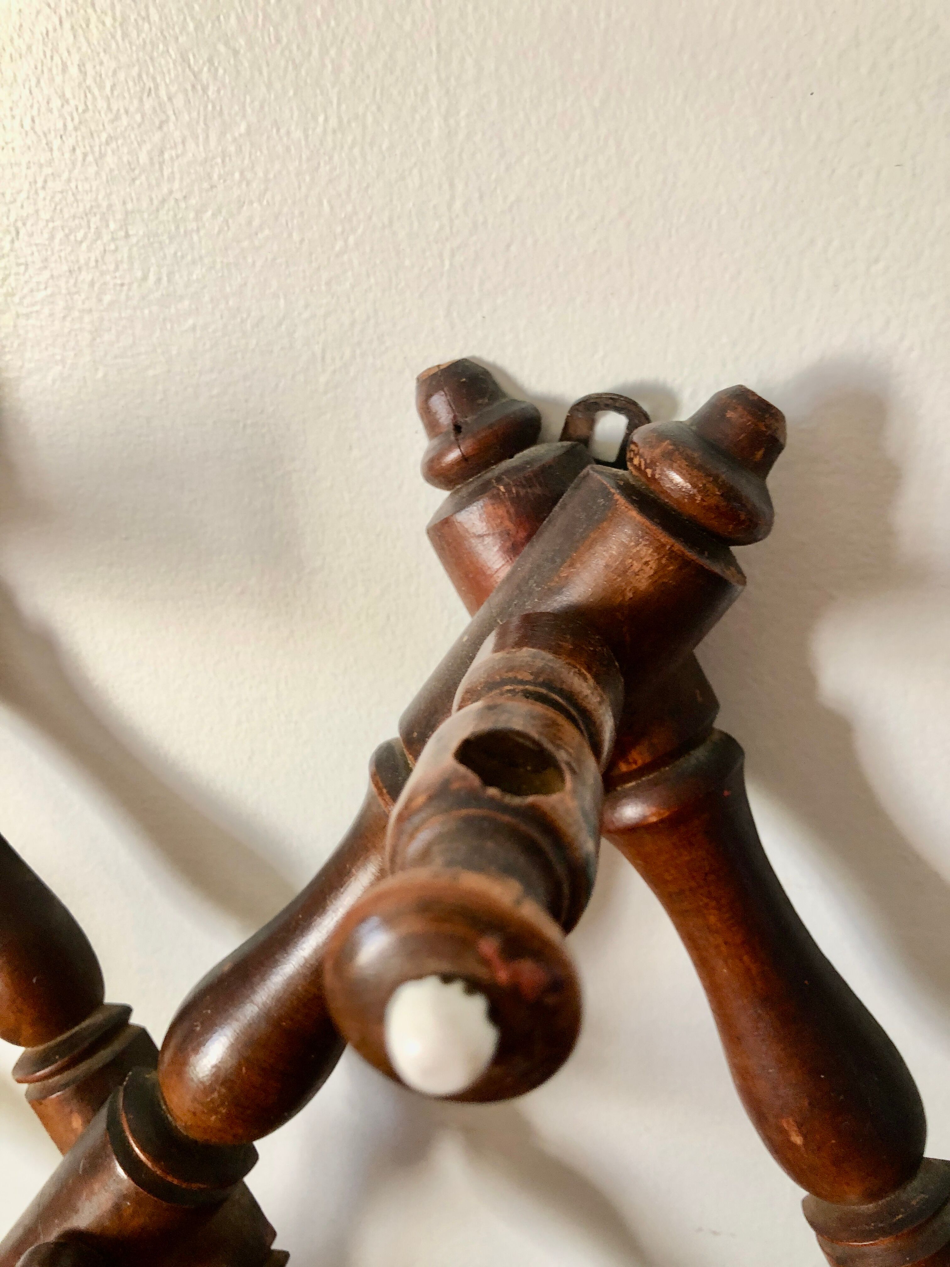 Folding wall coat rack XIXth