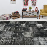 Tapis oriental blanc & noir 311x213