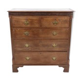 Commode en chêne antique avec 5 tiroirs
