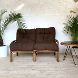 Vintage rattan bench