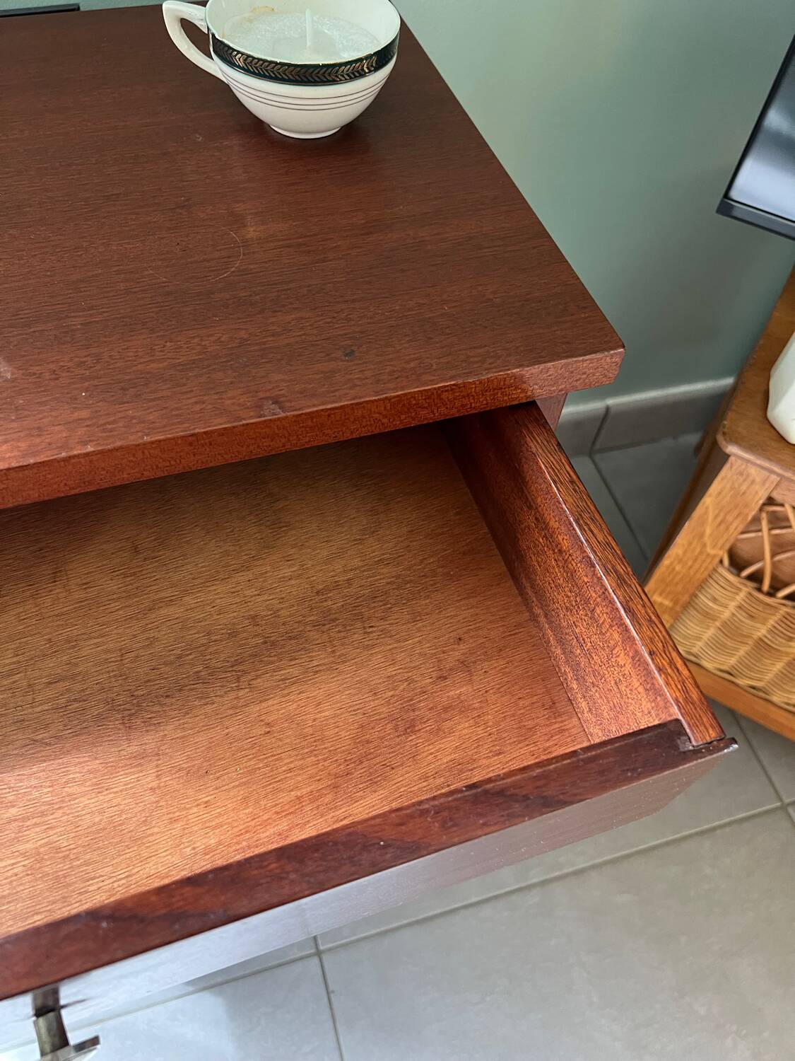 Vintage wooden bedside table