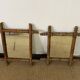 Suite of three antique mirrors in bamboo and rattan
