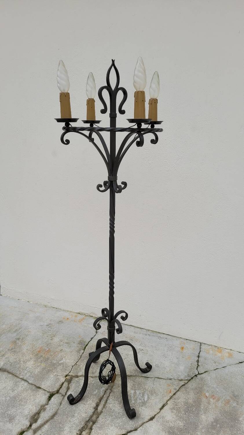 Candelabra floor lamp wrought iron candlestick