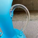 Opaline vase and blown glass