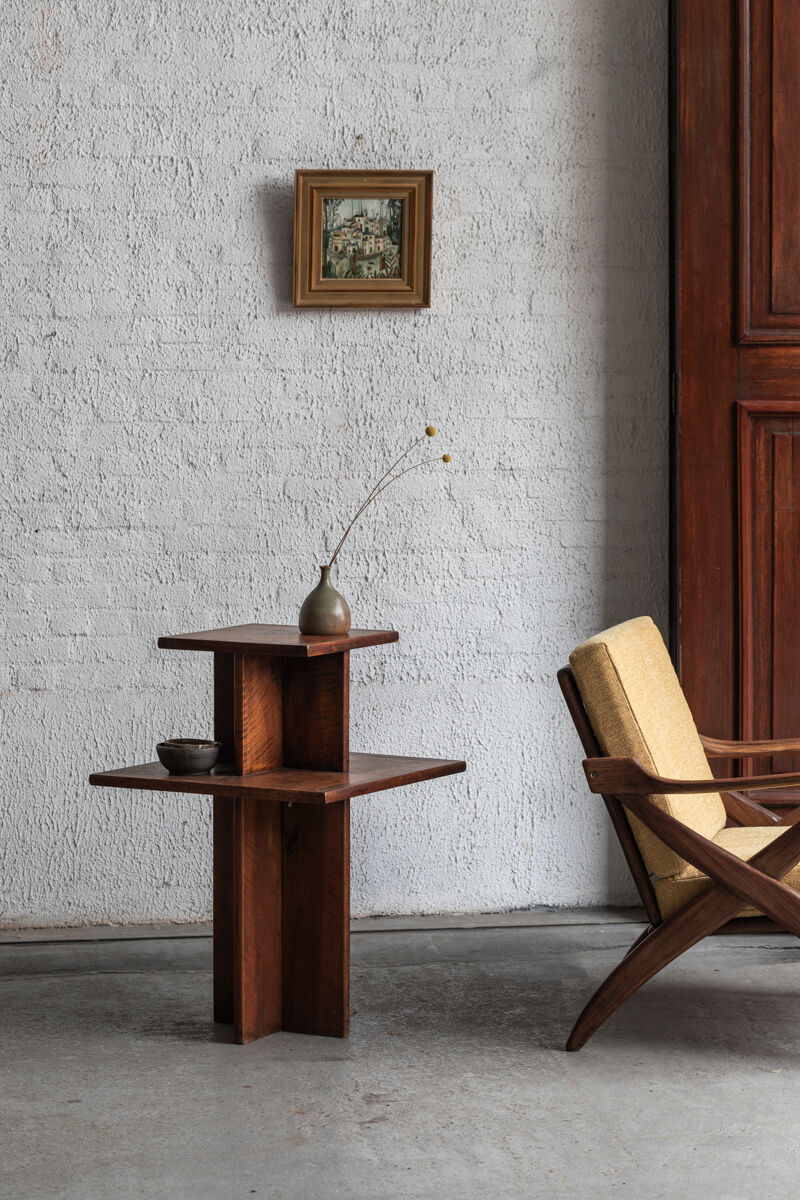 Pied de stalle, display side table in art deco style, France, 1940s