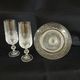 2 antique champagne flutes