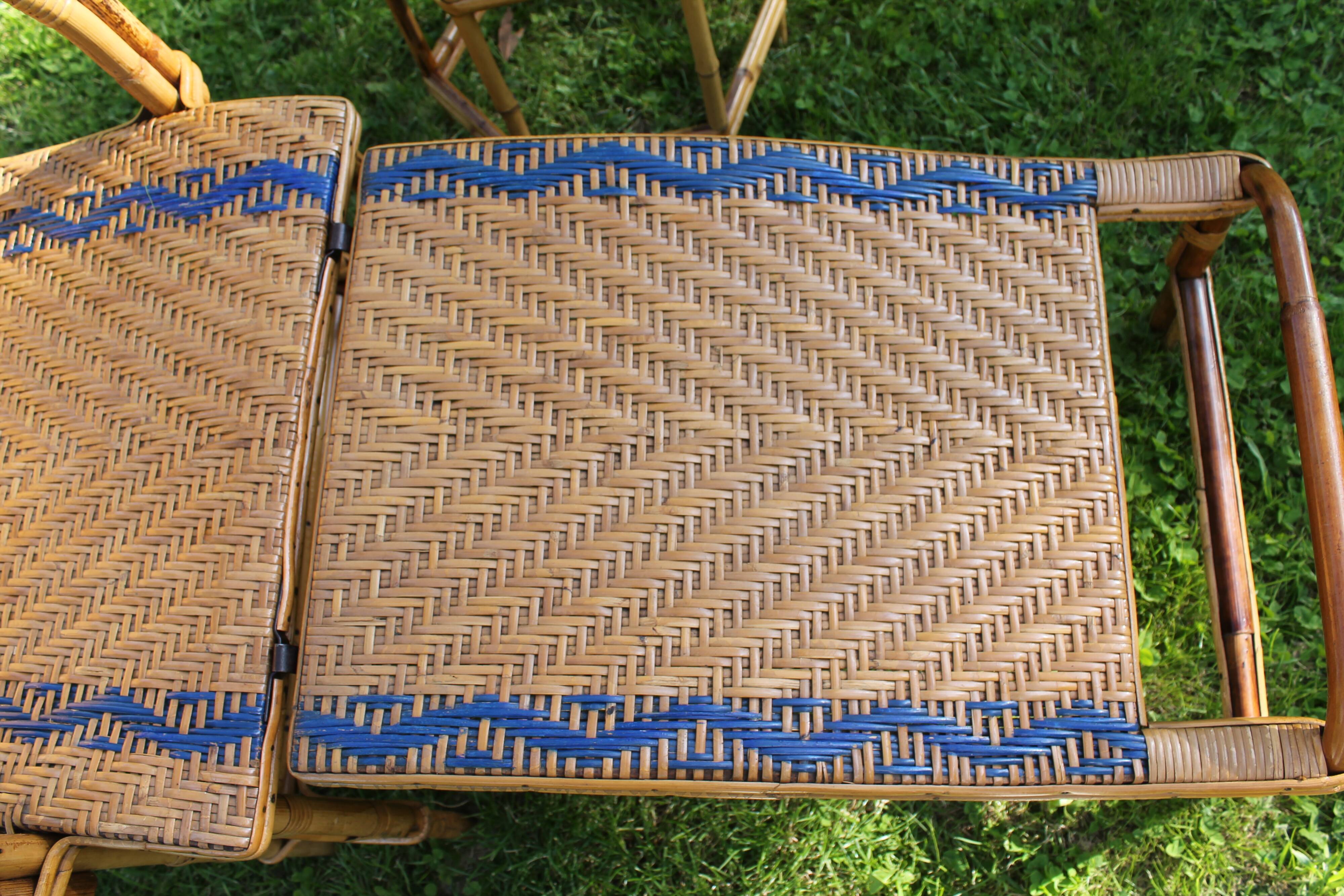 Vintage rotin transat