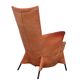 Gerard van der Berg Orange Leather Skirt Arm Chair 1980s
