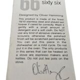 Oliver Hemming design - Sixty six (66) 18/10 stainless - Coffee pot - Milk