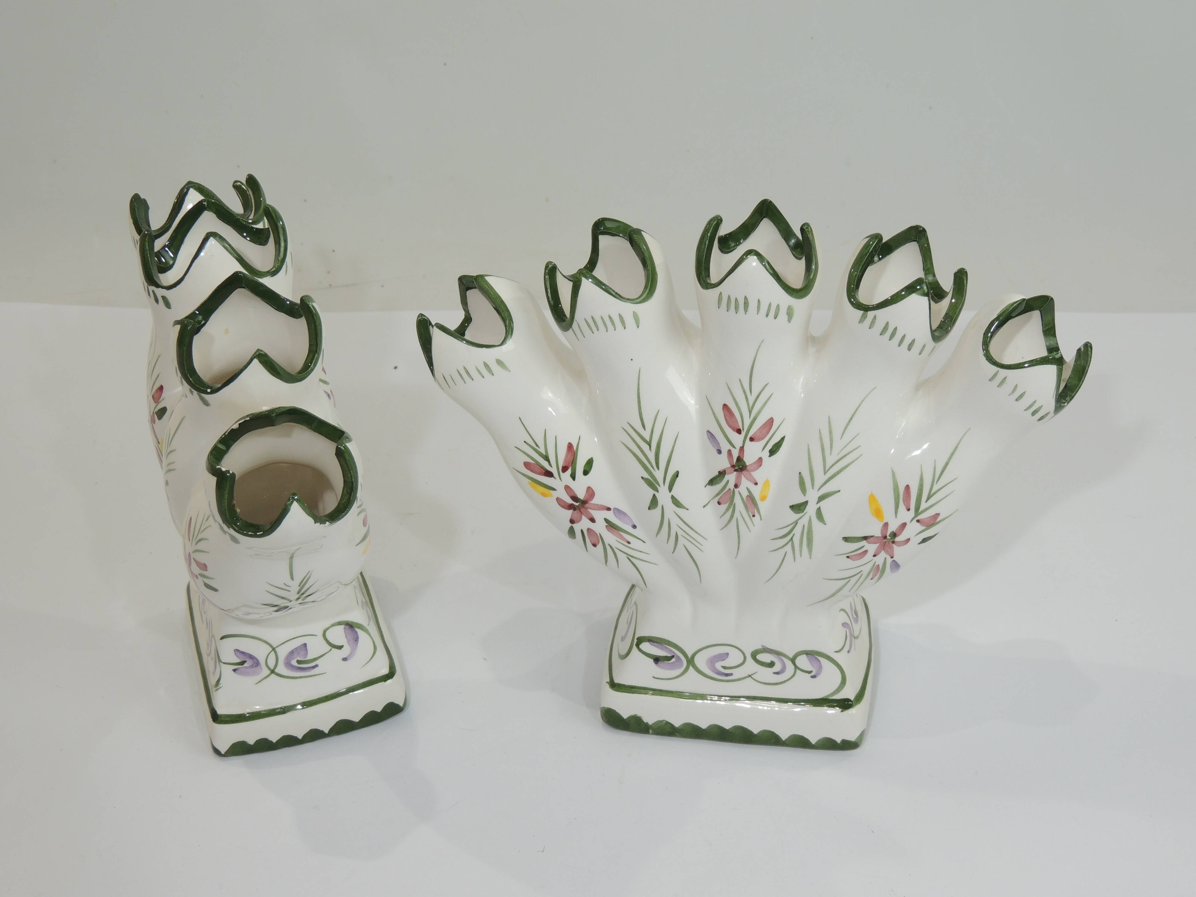 Pair vase soliflore faience/vintage