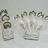 Pair vase soliflore faience/vintage