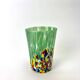Set of 6 blown glass glasses with coloured Murano granules.