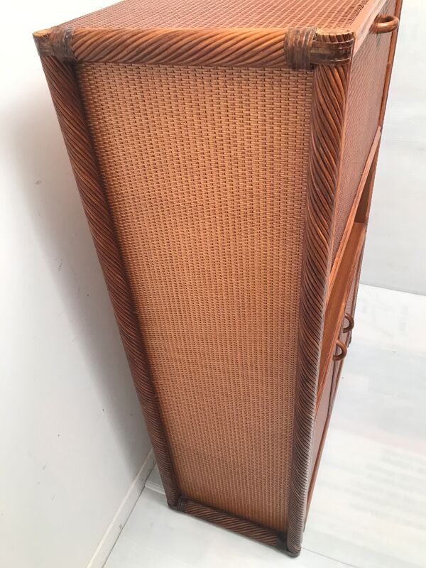 Secrétaire en rotin osier style empire