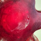 Red Murano glass vase from the 70s