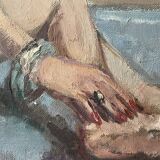 Oil painting on canvas,, circa 1930