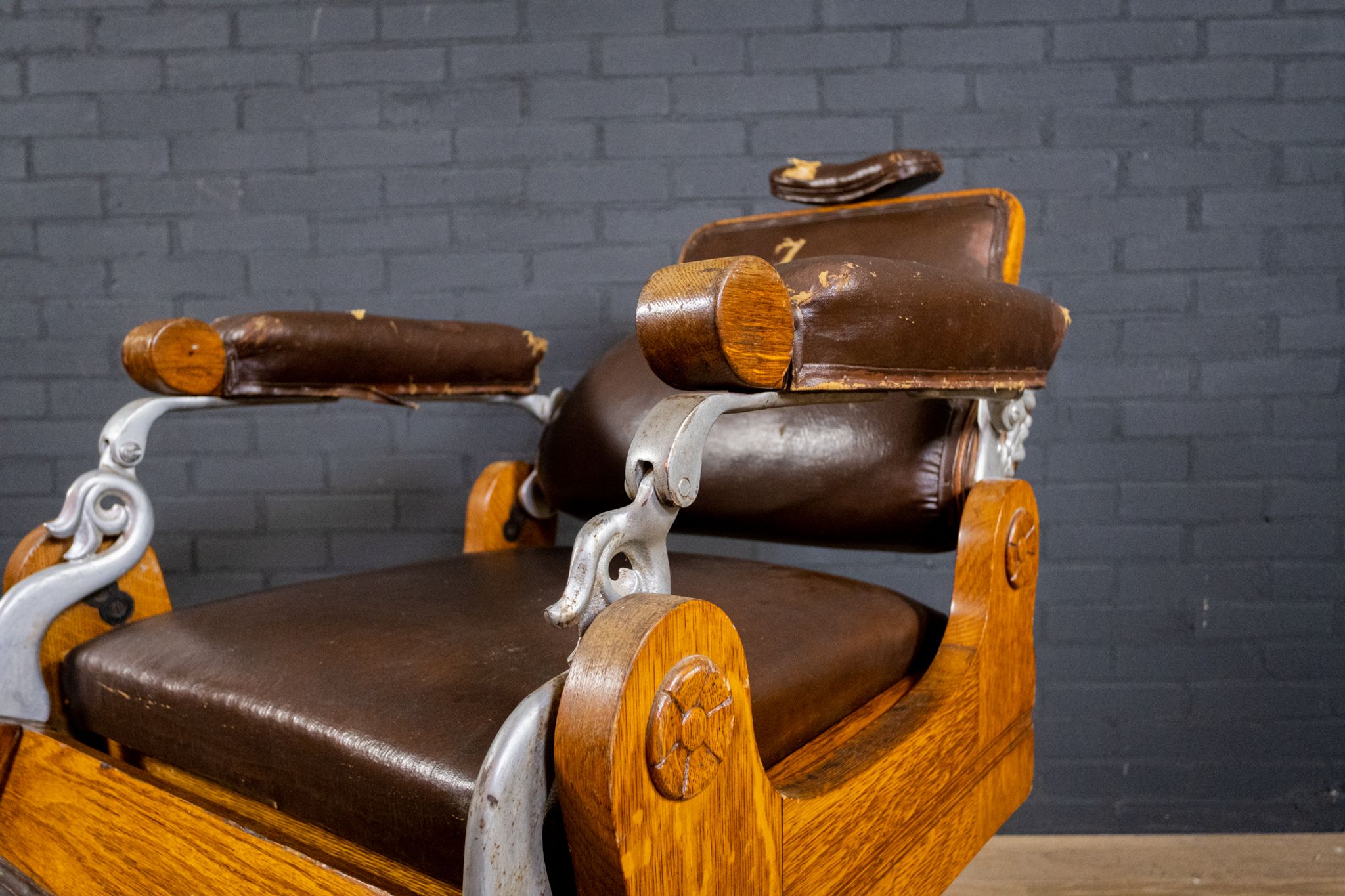 Chaise Barbier Art Déco Chêne et Cuir