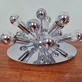 Sputnik ceiling light in chrome metal, Space Age style, 70s