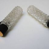 2 anciennes appliques arlus en verre & laiton