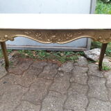 Coffee tanle brass and marble white 1960