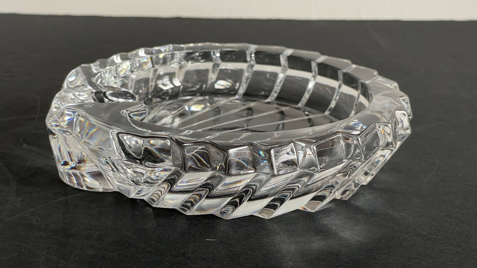 Vintage Crystal Ashtray in Seashell Shape