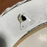 Oval mirror in vintage white woven wicker 1970