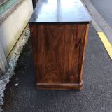 Louis Philippe style chest of drawers in walnut and marble top
