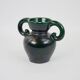 Black and green ceramic vase