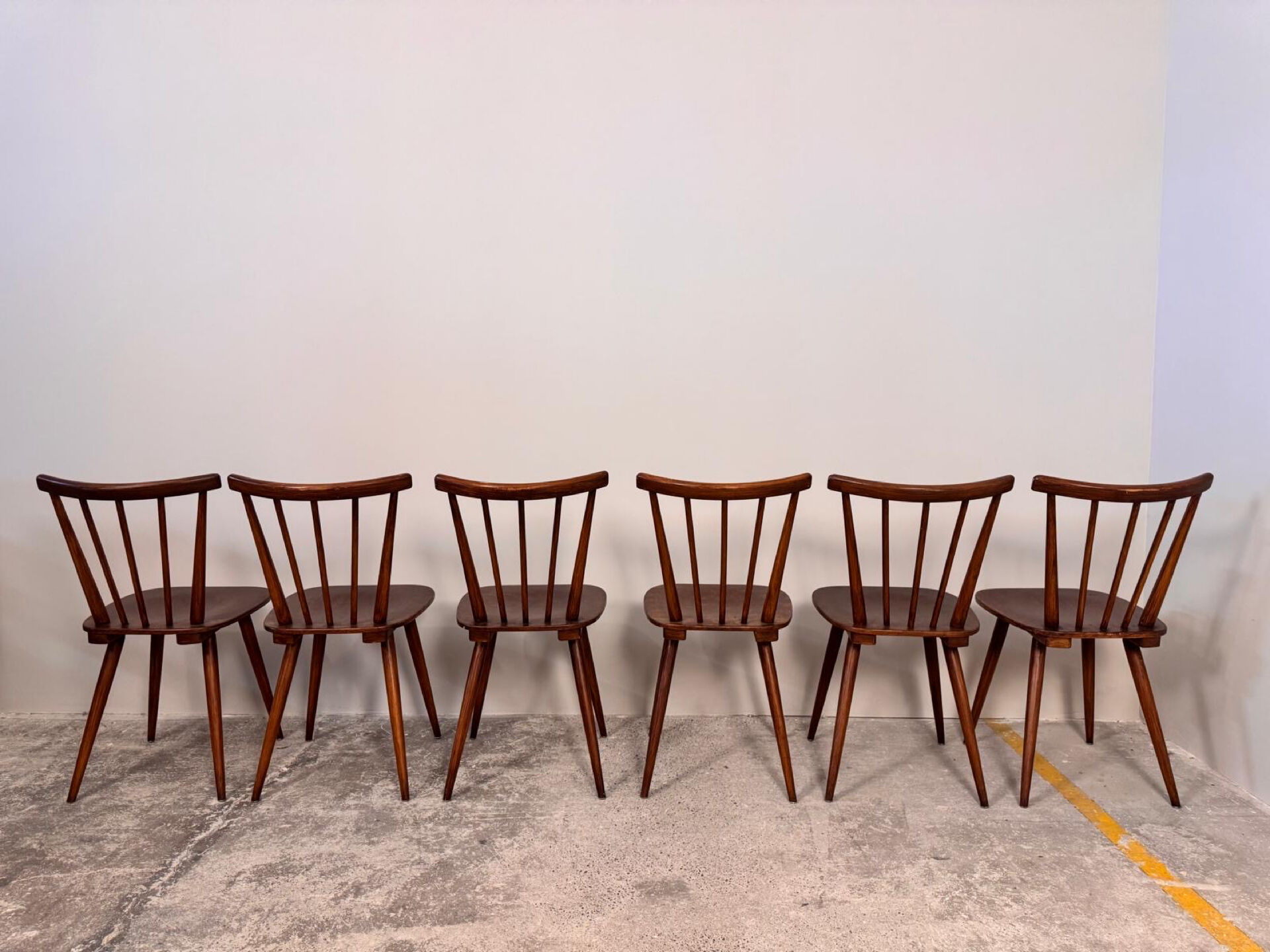 Set of 6 Fanett bistro chairs from the 1960s.