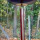 Art Deco floor lamp in burgundy with a golden dome, France