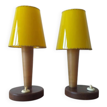 Paire de lampes de table rares des années 1950