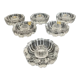 Series of 6 vintage molded glass candle holders Italy