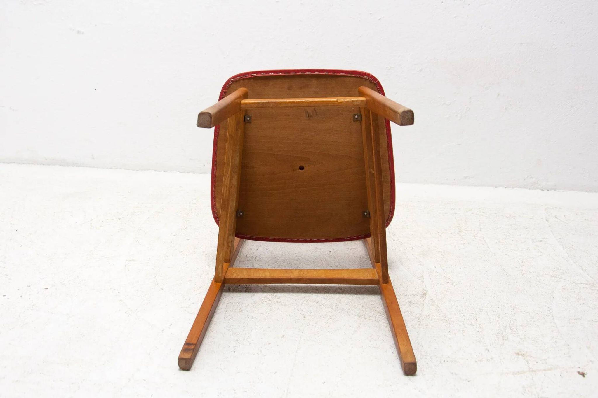 Mid-century colour chair, vintage wooden accent seating, 1960s