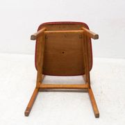 Mid-century colour chair, vintage wooden accent seating, 1960s