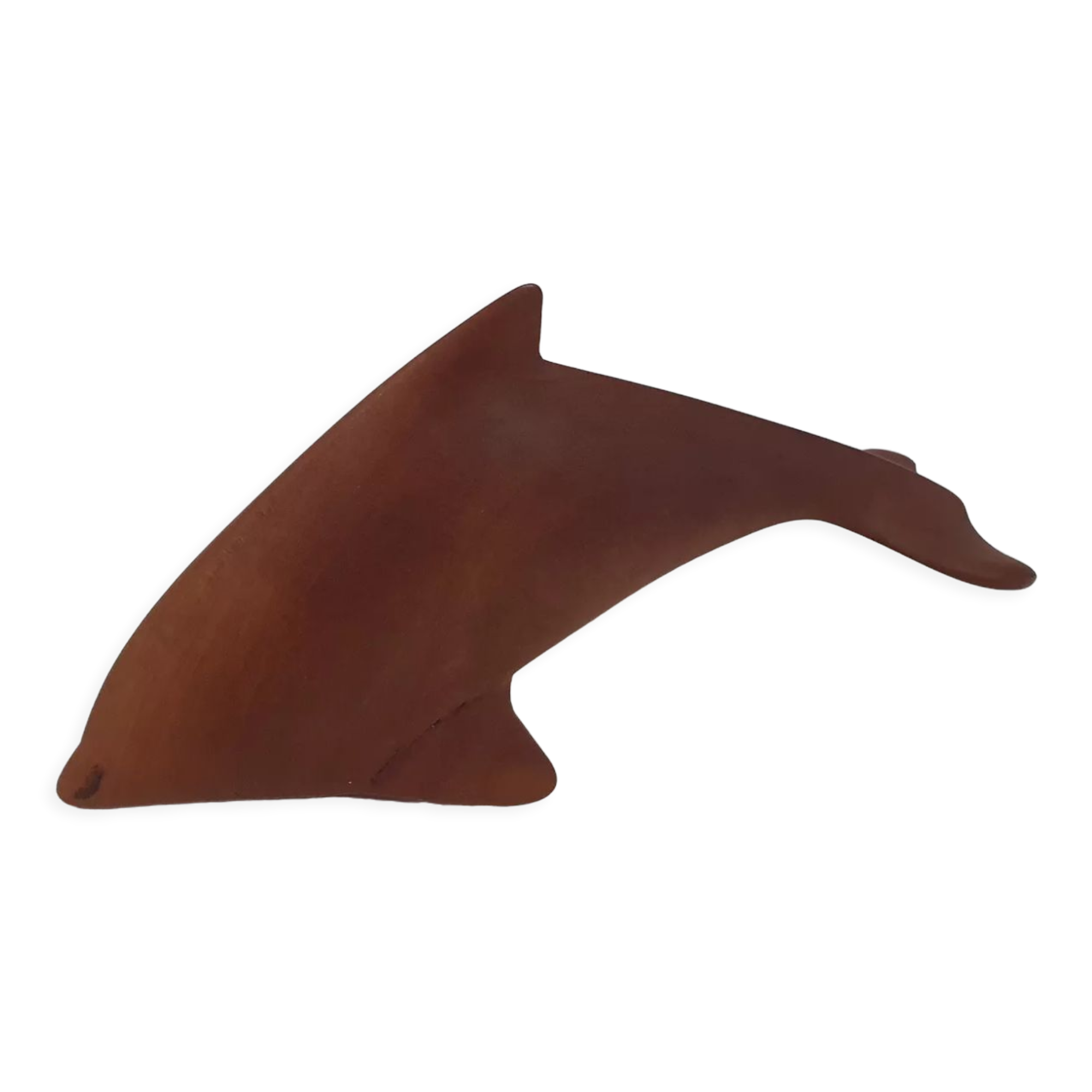 Scandinavian modern solid teak dolphin sculpture, 1950's