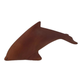 Scandinavian modern solid teak dolphin sculpture, 1950's