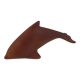 Scandinavian modern solid teak dolphin sculpture, 1950's