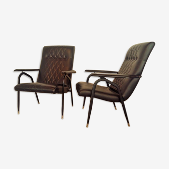 Paire de fauteuils italiens des années 50, Gastone Rinaldi pour RIMA