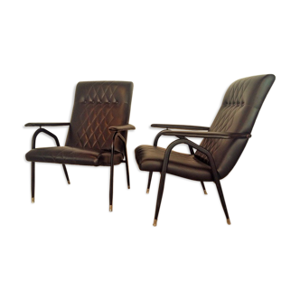 Pair of Italian Chairs from the 1950s, Gastone Rinaldi for RIMA