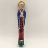 Virgin in polychrome enameled earthenware, 20th century