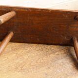 Low solid wood bench, folk art