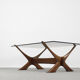 Mid-century scandinavian walnut condor coffee table by fredrik schriever-abeln for örebro glass, 196