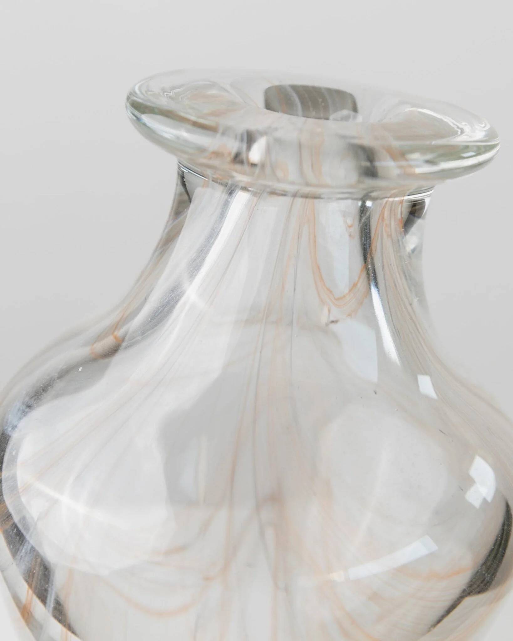 Vintage Murano glass vase - subtly swirled transparent glass - Italy 1970s - table decoration, gift idea